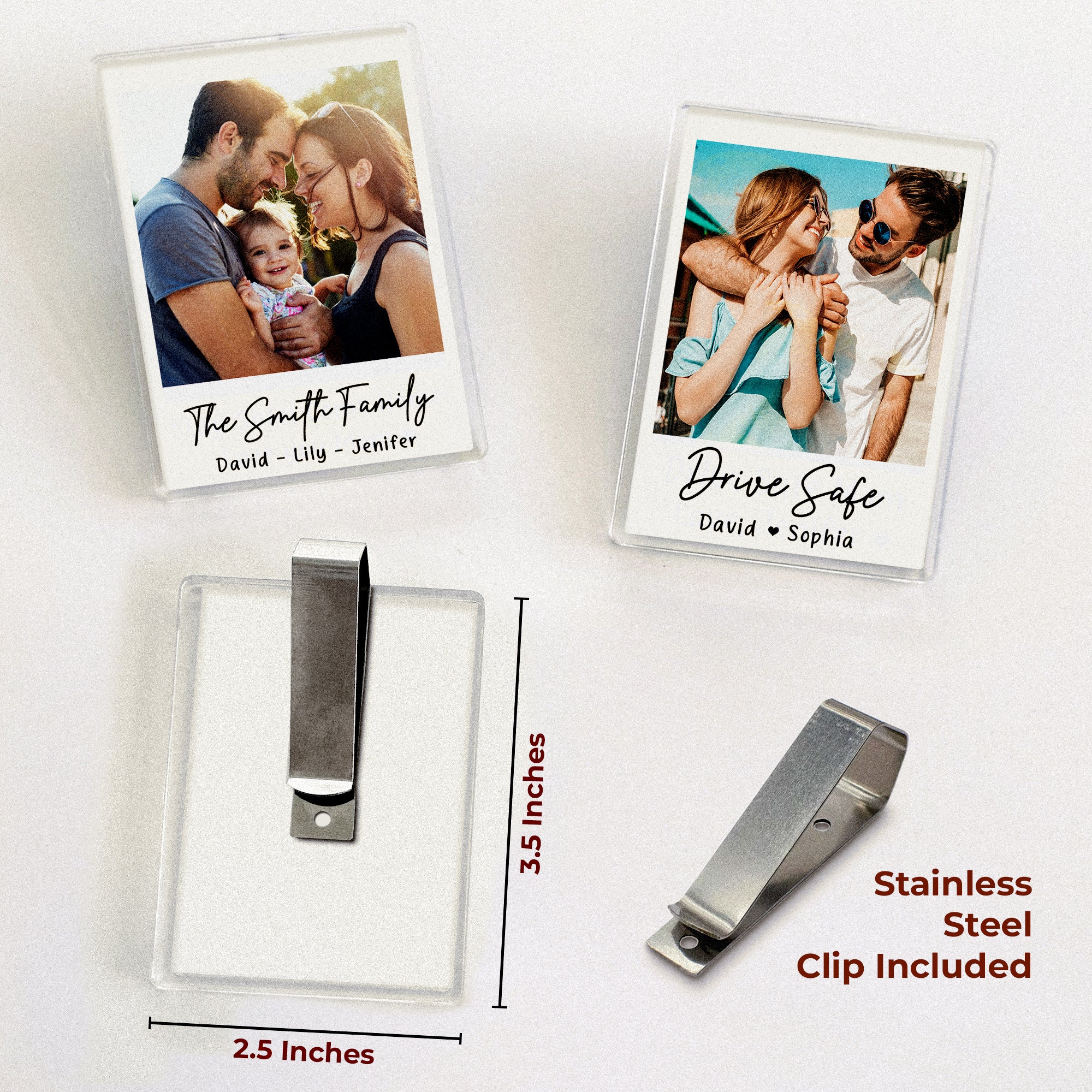 Personalized Car Visor Clip Picture Frame With Song Gifts, Romantic Car Photo Accessories, Custom Photo Holder Music Acrylic Plaque Sun Visor Clip